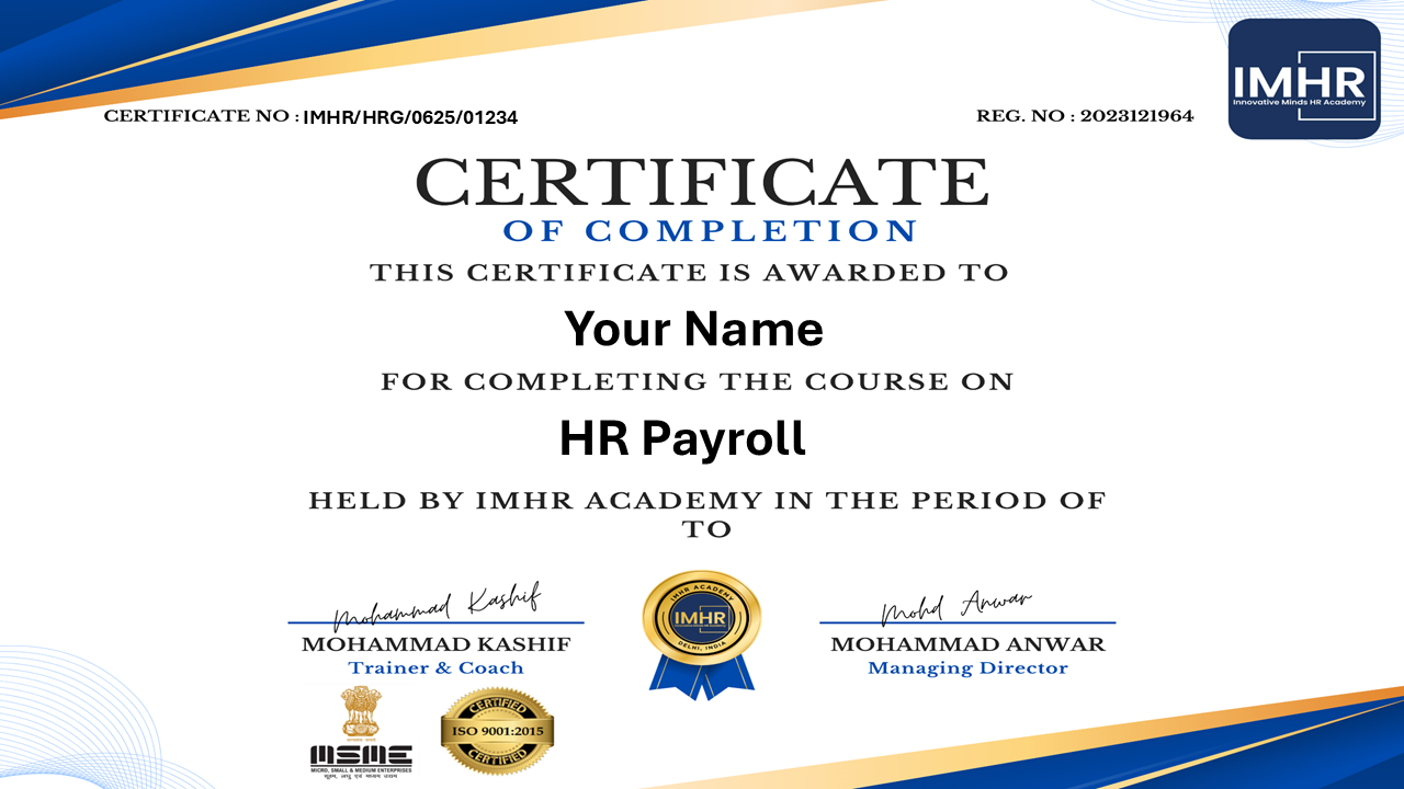 HR Payroll Certificate